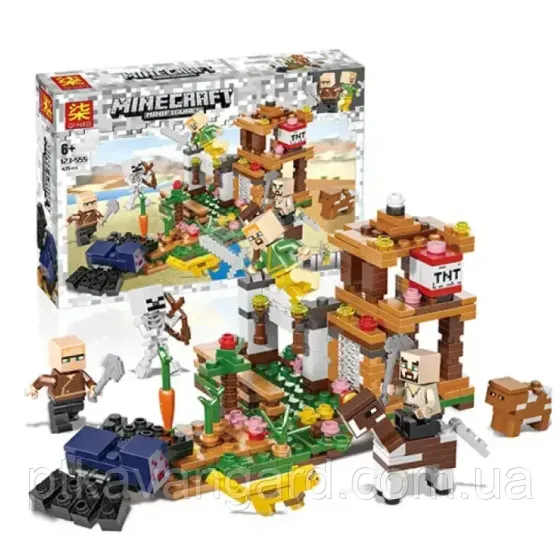 Конструктор блоковий Minecraft My World бій у фортеці 435 деталей 123-555 Хмельницький