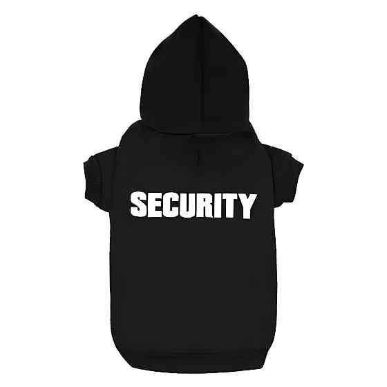 Одяг для домашніх тварин RESTEQ, толстовка Security для котів і собак, розмір L, чорний одяг для кота і собаки з капюшоном Київ