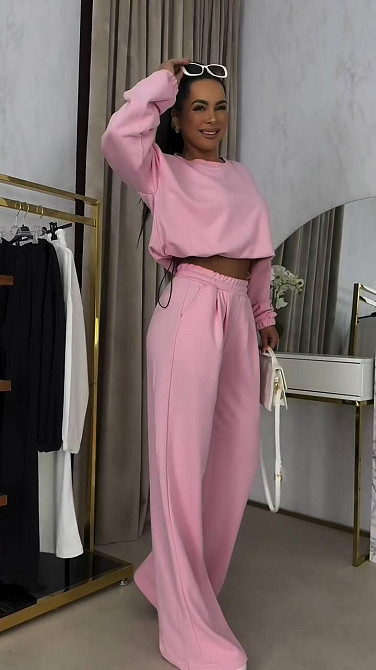 Женский прогулочный костюм двойка: кофта и штаны петля Пудровый, 48/50 Одесса - изображение 4