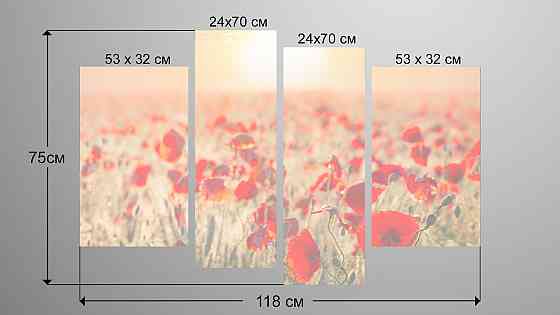 Модульная картина Маки Поле Art-47_4 Киев