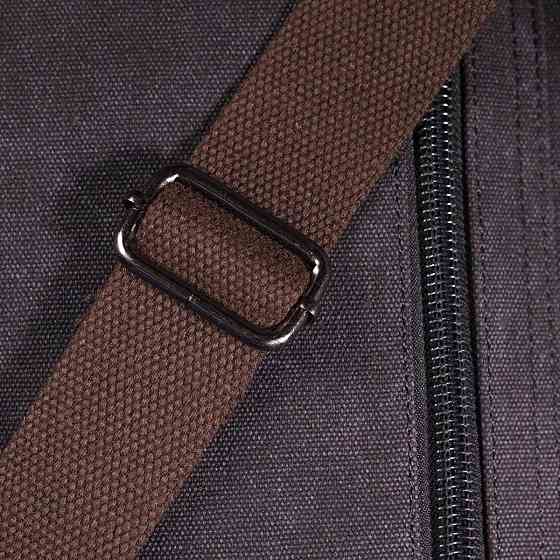 Горизонтальна чоловіча сумка з клапаном Чорна (Vintage) Київ