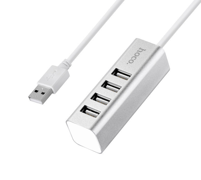 USB-хаб HOCO HB1 на 4 порти, сріблястий Київ - фото 4