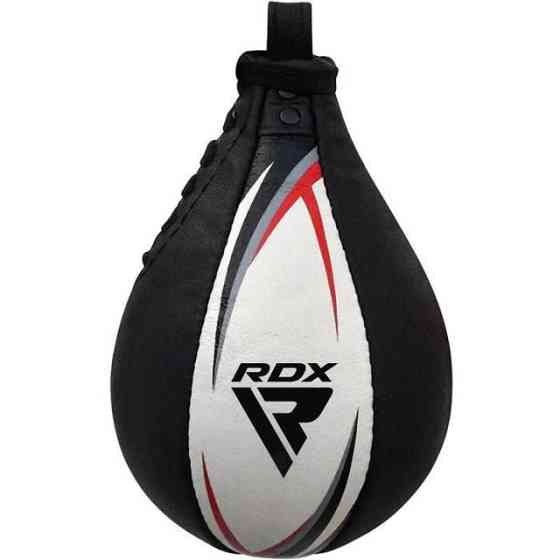 Пневмогруша боксерська RDX 2Y Speed Ball зі шкіри White/Red Тренувальна груша з кріпленням Swivel для боксу та MMA Київ