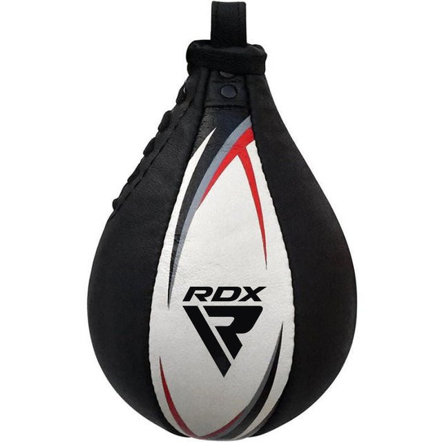 Пневмогруша боксерська RDX 2Y Speed Ball зі шкіри White/Red Тренувальна груша з кріпленням Swivel для боксу та MMA Київ - фото 2