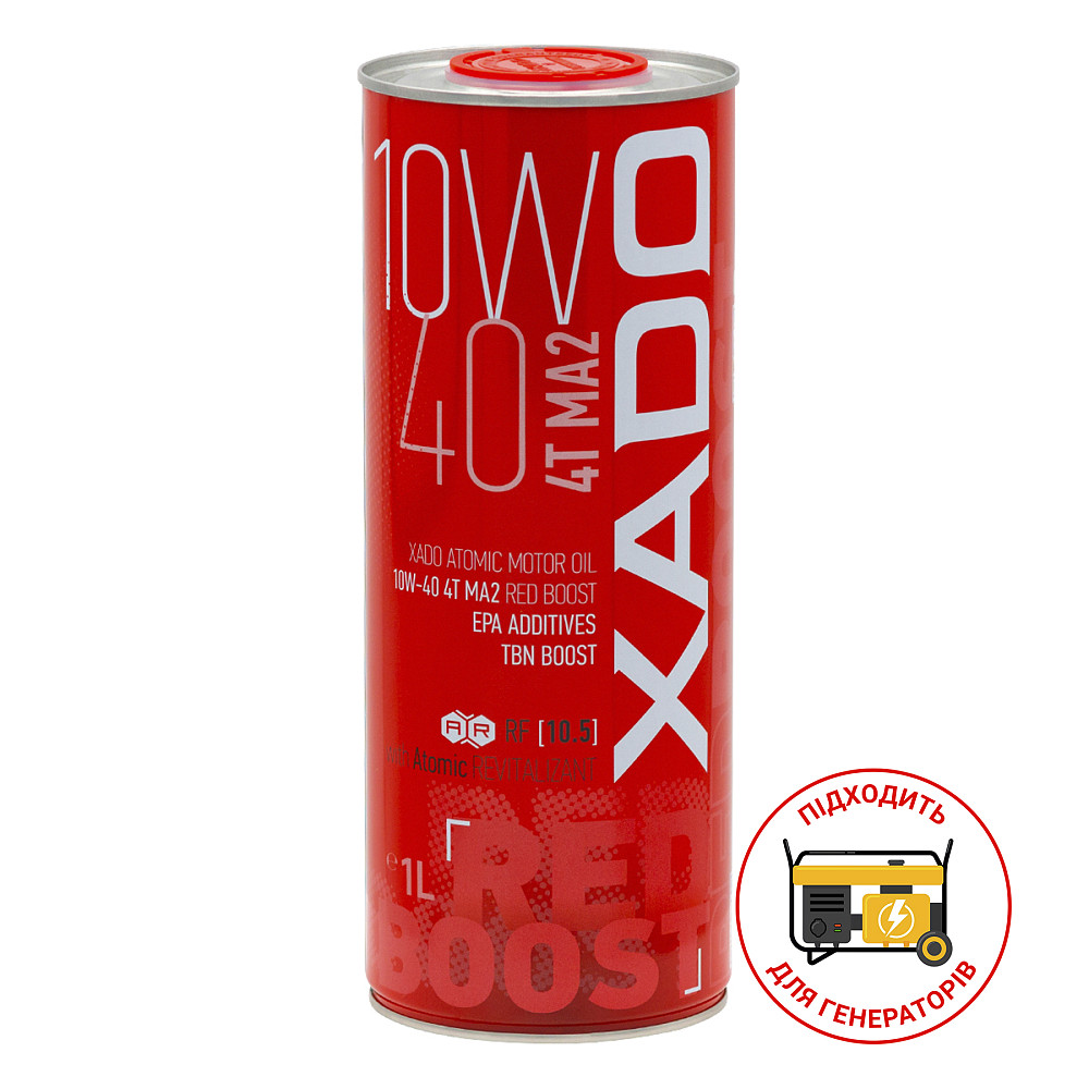 Моторное масло Xado Atomic Oil 4T MA2 Red Boost 10W-40 1л Львов - изображение 1