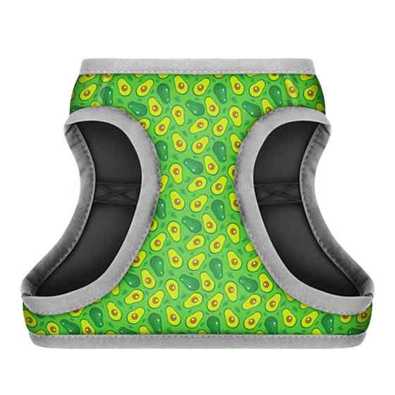 Шлея для собак м'яка WAUDOG Clothes з QR паспортом, малюнок "Авокадо", XS1, В 24-27 см, С 18-20 см Київ
