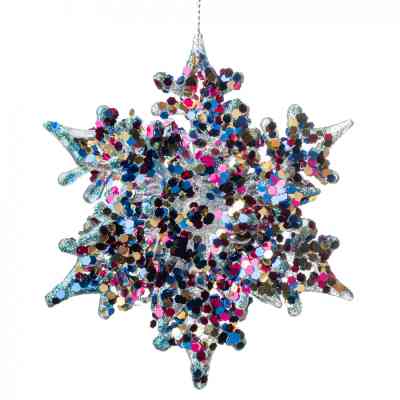 Елочная игрушка Novogod`ko Снежинка 11 см Пластик 3D (974861) Винница
