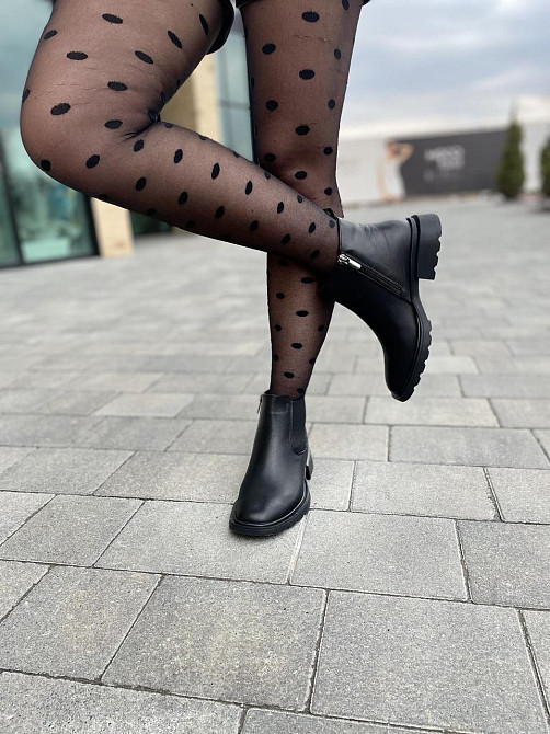 Masis Черевики жіночі MASIS чорні натуральна шкіра весна-осінь висота 10 см (Ч798) Коломия - фото 4