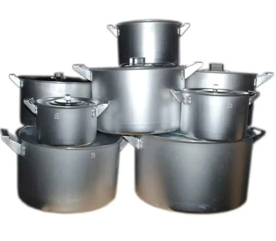 Набір каструль 8 предметів циліндричні (каструлі 2,5/3,5/4,5/6,0/8,0/10/15/20л)  алюміній Interos Житомир