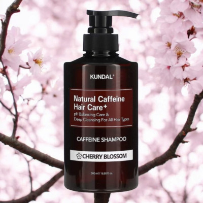 Шампунь Kundal Natural Caffeine & Intensive Scalp Care Shampoo Cherry Blossom 500 мл (8809568745772) Винница - изображение 2
