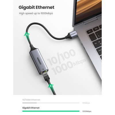 Перехідник USB 3.0 to Ethernet RJ45 1000 Mb CM209 Ugreen (50922) Вінниця - фото 5