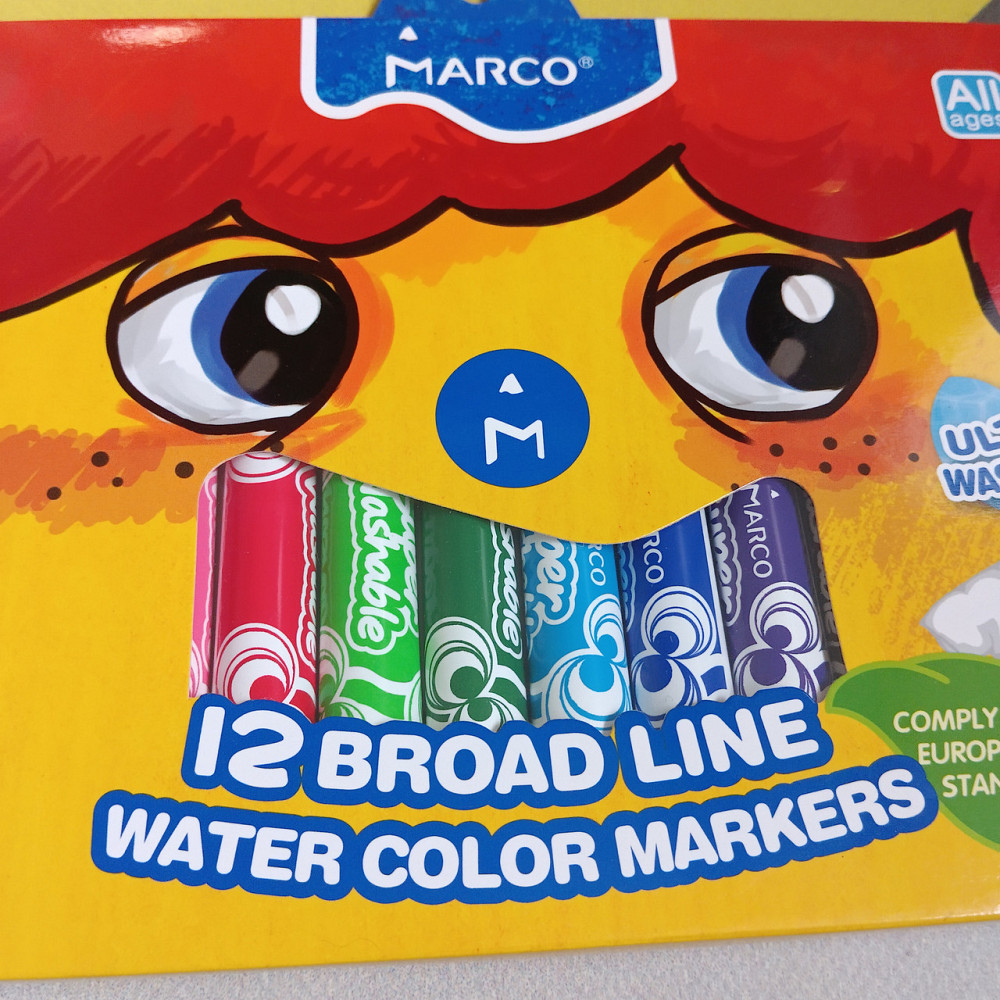 Фломастеры Marco Super Washable Jumbo толстые 12 цветов Киев - изображение 2