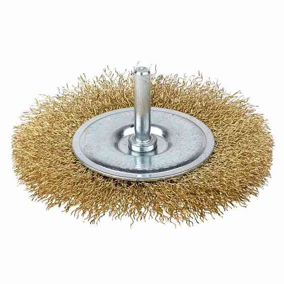 Щітка дротяна дископодібна Ø100 мм хвостовик Ø 6 мм (латанована) GRAD (9032105) Київ