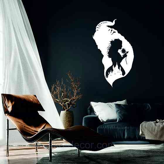 Декоративное настенное Панно «Красавица и чудовище», Декор на стену 70*42 см, Белый Киев