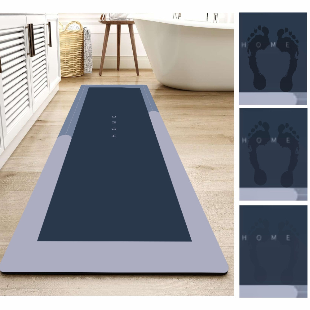 Набор диатомитовых ковриков для ванной и кухни Aquarius 50х80 см/50х120 см Графит Буча - изображение 4