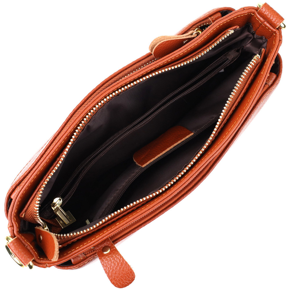 Жіноча сумка з натуральної шкіри з формостійким дном Vintage 22983 Коричневий Київ - фото 7