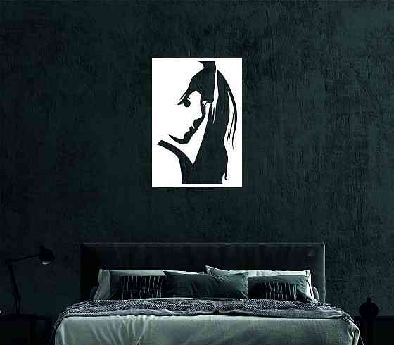 Декоративное настенное Панно «Девушка» Декор на стену 90*63 см, Белый Киев