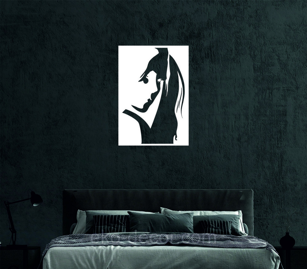 Декоративное настенное Панно «Девушка» Декор на стену 90*63 см, Белый Киев - изображение 4