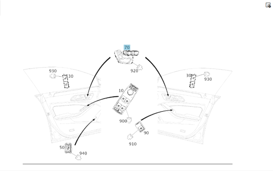 Mercedes-Benz  A2469050351 Блок кнопок керування сидінь та пам'яті на передніх лівих дверях CLA Shooting Brake X117 CLA C117 GLA X156 A-class W17 Одеса