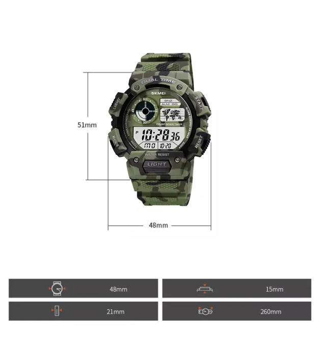 Мужские спортивные часы Skmei 1723 (Камуфляж) Винница - изображение 8