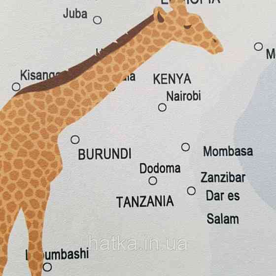 Фотообои бесшовные флизелиновые экологически чистые Aircraft map детские карта мира с животными самолетами Киев