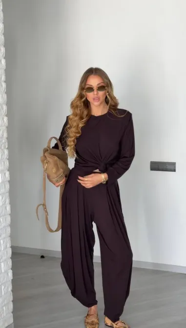 Женский костюм из вискозы оверсайз — базовый комплект (длинный + брюки) Одесса - изображение 6