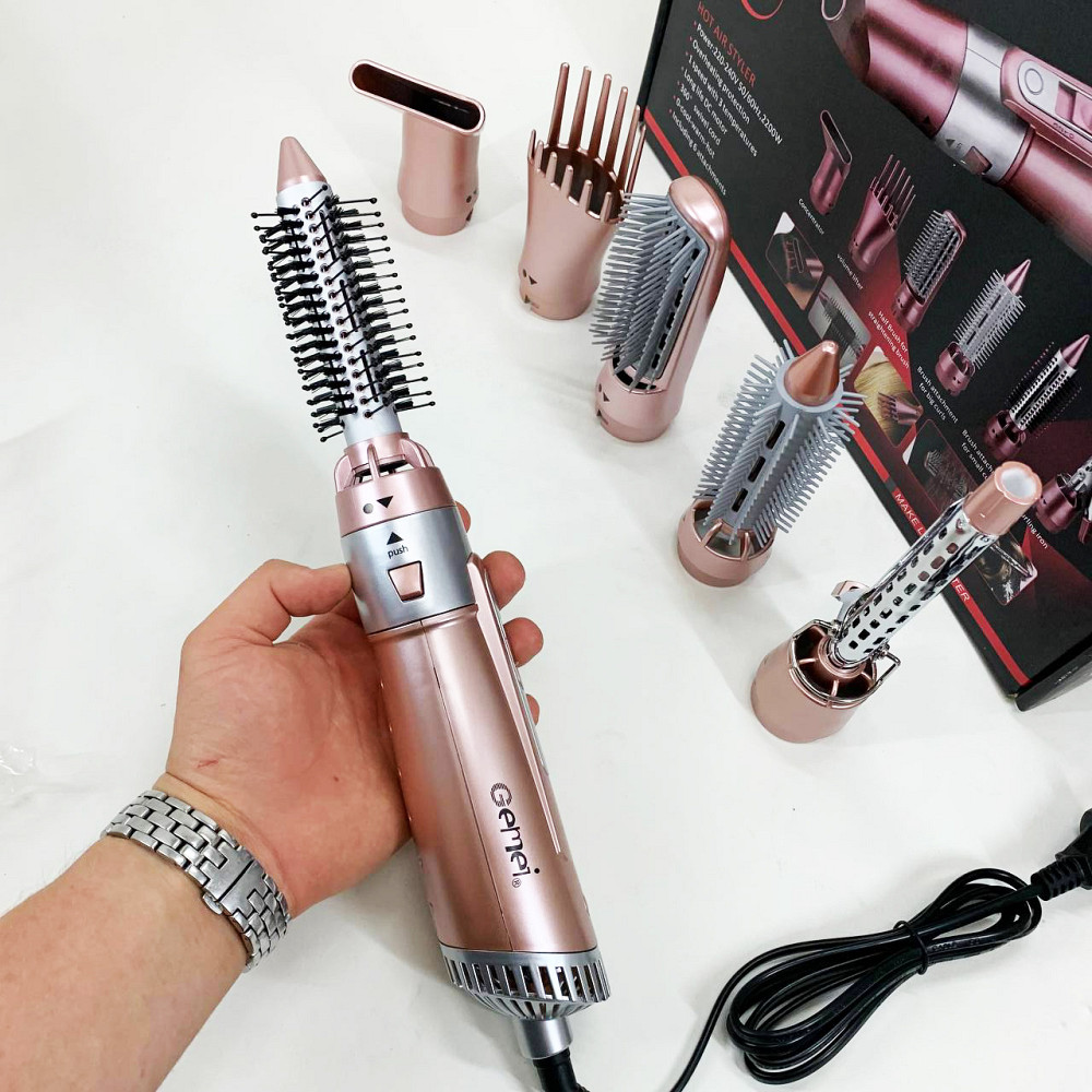 Фен з іонізацією для укладання GEMEI GM-4831, Фен з холодним і теплим режимами професійна щітка XU-88 Львів - фото 16