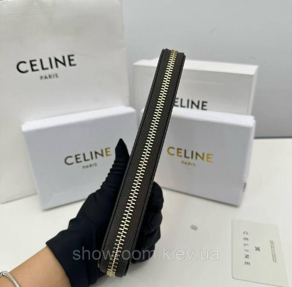 Женский кошелек на молнии Celine (А14) черный Киев - изображение 4