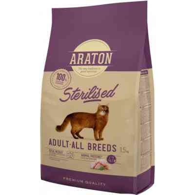 Сухой корм для кошек ARATON STERILISED Adult All Breeds 1.5 кг (ART47472) Винница