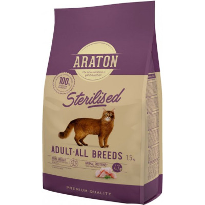 Сухой корм для кошек ARATON STERILISED Adult All Breeds 1.5 кг (ART47472) Винница - изображение 1