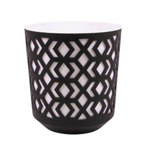 Вазон Ацтек 30см чорний/білий Ламела Житомир
