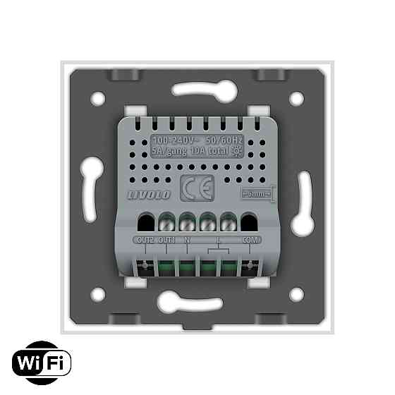 LIVOLO Розумний сенсорний Wi-Fi вимикач 1 сенсор Livolo білий скло (VL-C7FC1NY-2GWP) Коломия