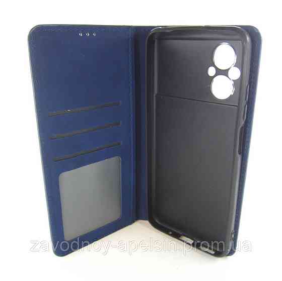 Чехол книжка Xiaomi Poco M5 кожаный защита камеры (синий) Одесса