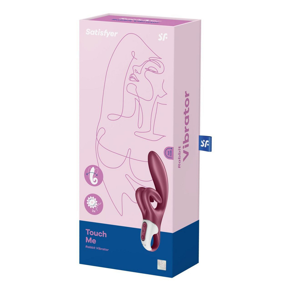 Вібратор-кролик Satisfyer Touch Me Red, подвійний відросток, 3 потужні мотори Sex Aura Київ - фото 7