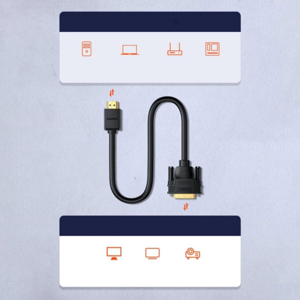Відеоадаптер відео перехідник адаптер UGREEN HD106 HDMI - DVI Cable 2m, колір чорний UGR-10135 Одеса - фото 6