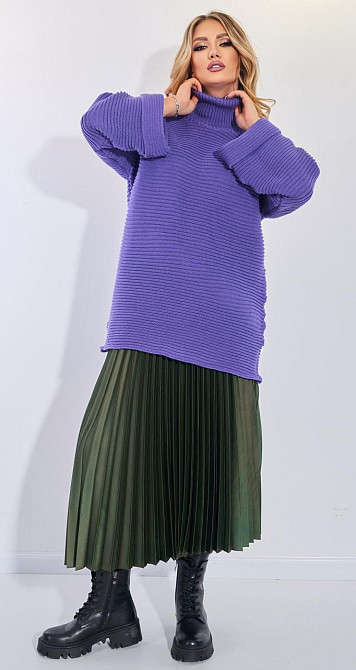 Свитер женский фиолетовый крупной вязки (42-48) Киев - изображение 2