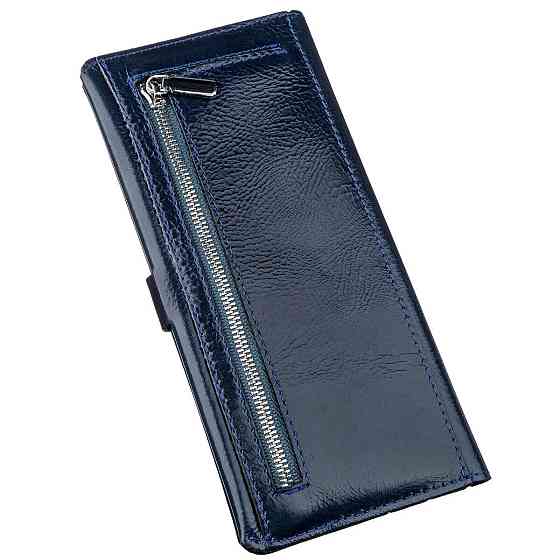 Гаманець унісекс зі шкіри Алькор SHVIGEL 16201 Синій Київ