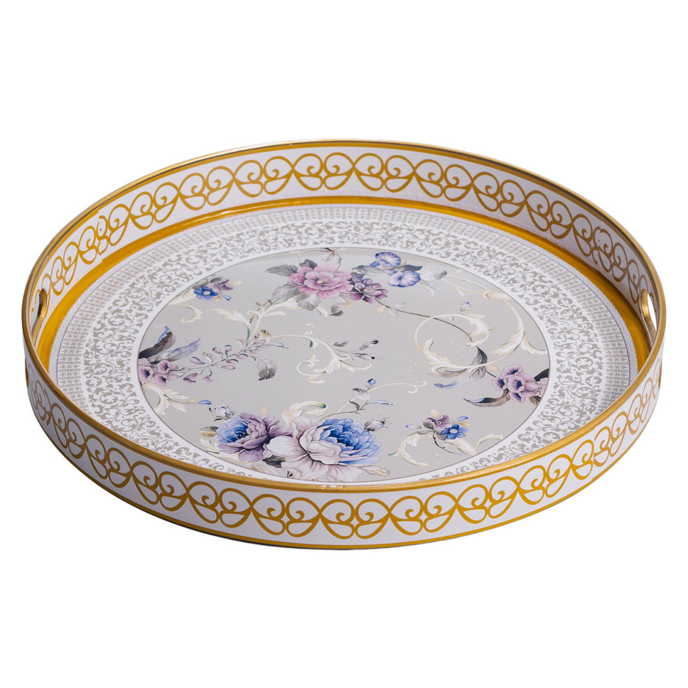 Набір круглих підносів для подачі їжі 2 (шт) Ø32.5 / 37 (см) гарні декоративні таці для кухні HP-HK-18 Коломия - фото 2