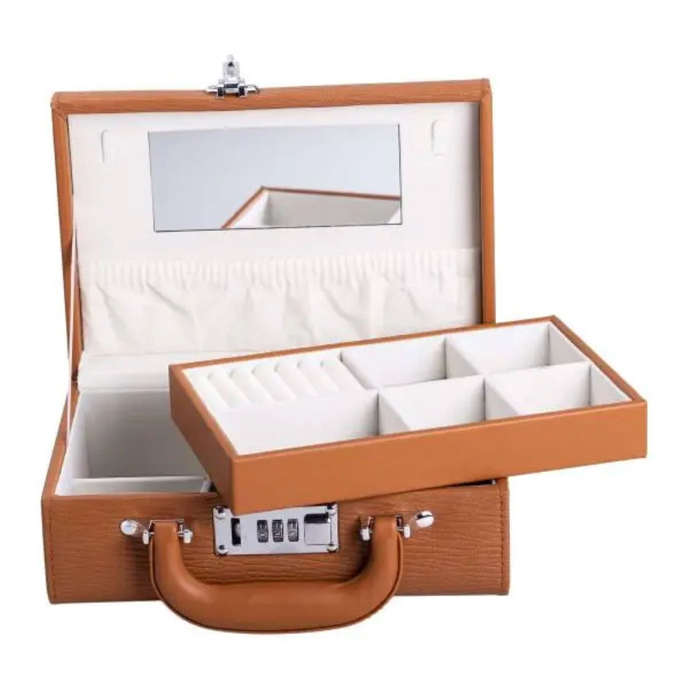 Yiwu Скринька для прикрас з еко шкіри 2 яруси з кодовим замком органайзер для ювелірних виробів Коломыя - изображение 6