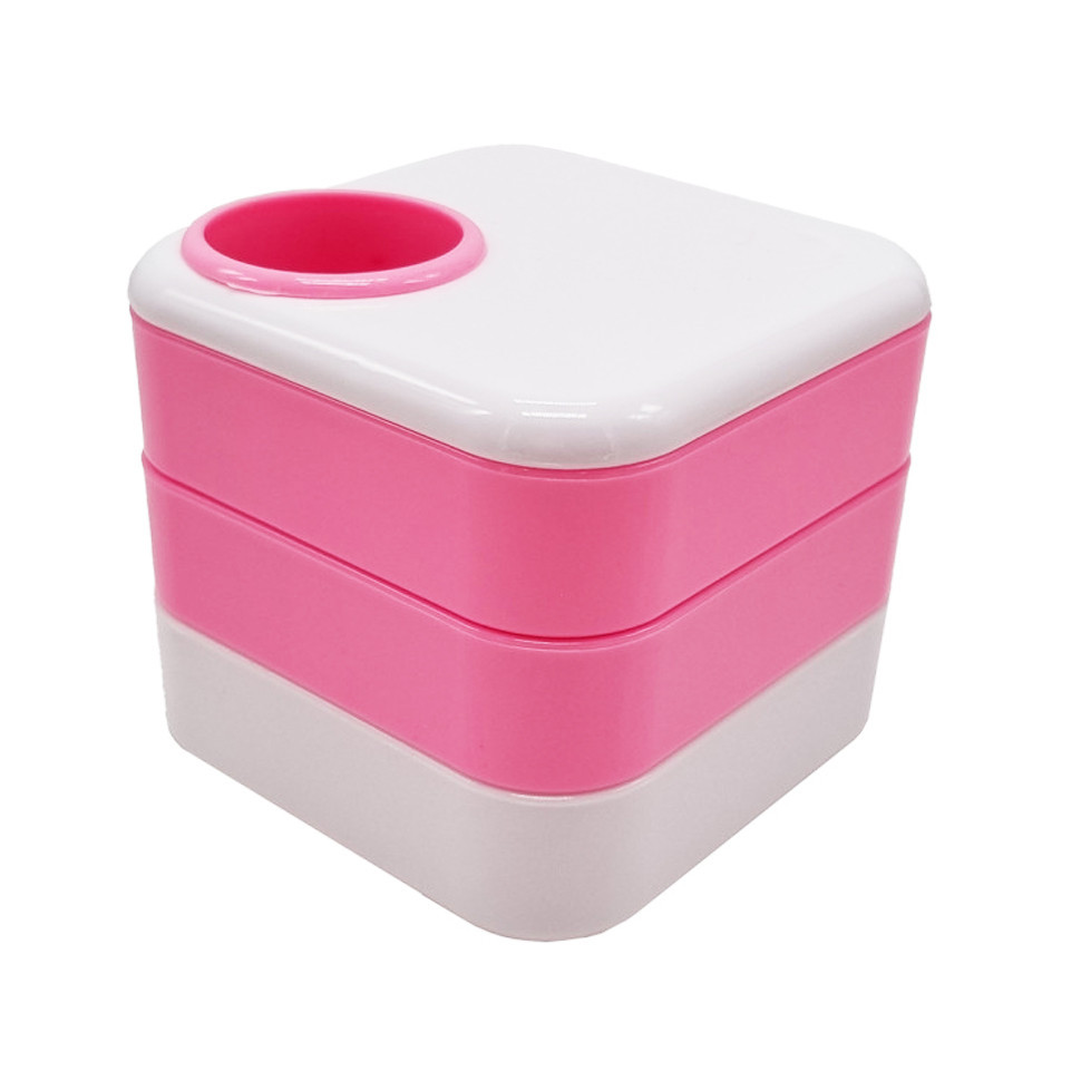 Стакан для ручек 568 пластиковый 10х10х9 см Розовый Винница - изображение 1