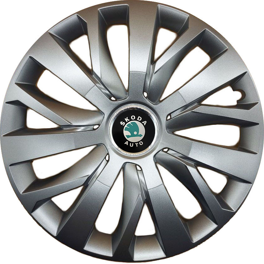 Автомобильные модельные колпаки R14 Skoda (зелена) 228 4шт, SJS, серебряные Киев - изображение 1