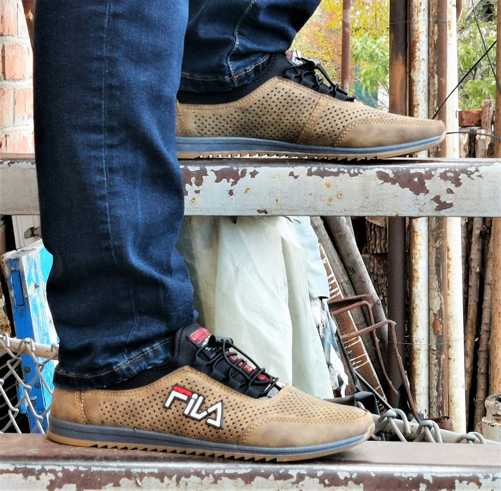 Мужские Мокасины Кроссовки FILA Коричневые с Перфорацией Туфли (размеры: 40,41,42,43,44,45) Видео Обзор - 17-3 Днепр - изображение 8