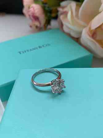 Кольцо Тиффани с цирконием, серебро 925 / упаковано в мешочек Tiffany Одесса