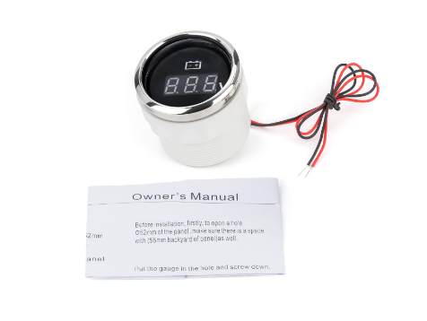 Цифровой Вольтметр I Gauge 52Mm С Функцией Предупреждения (Черный) Led Дисплей 8-16В Киев - изображение 2