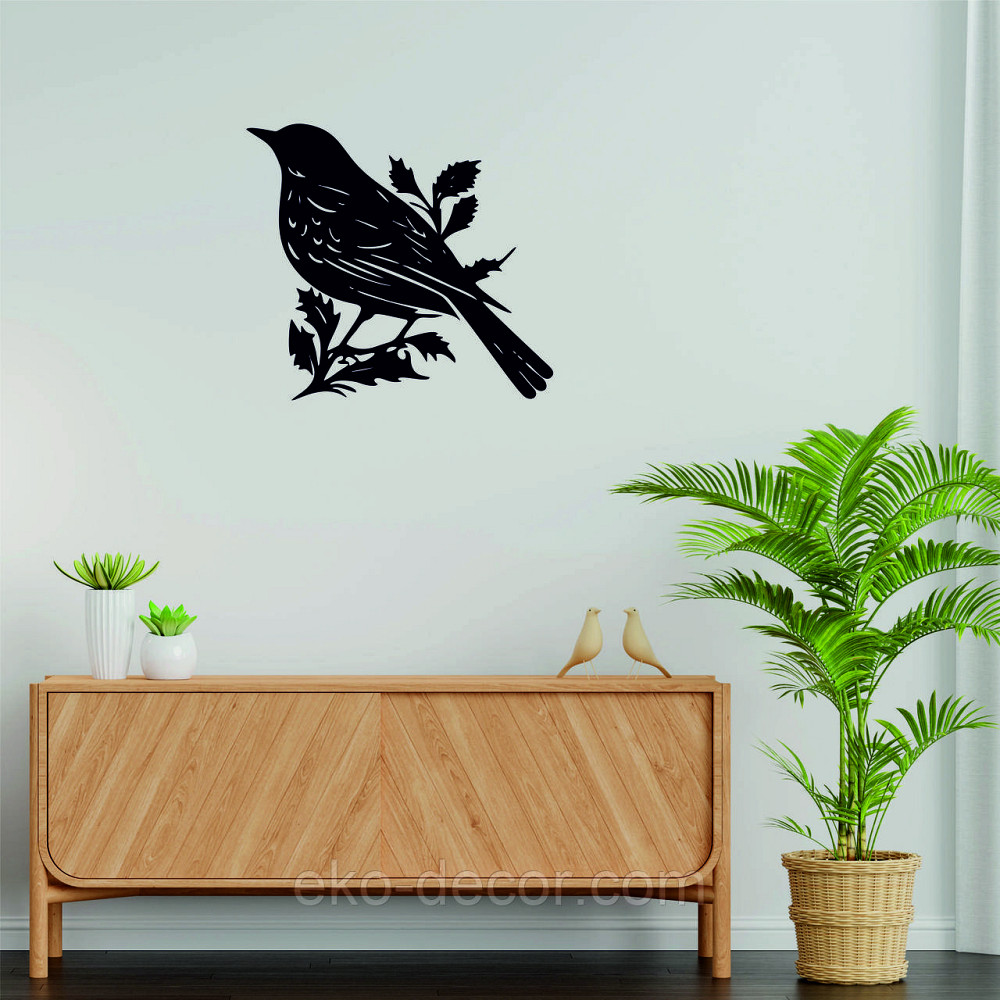 Декоративное настенное Панно «Птица», Декор на стену 90*81 см., Черный Киев - изображение 3