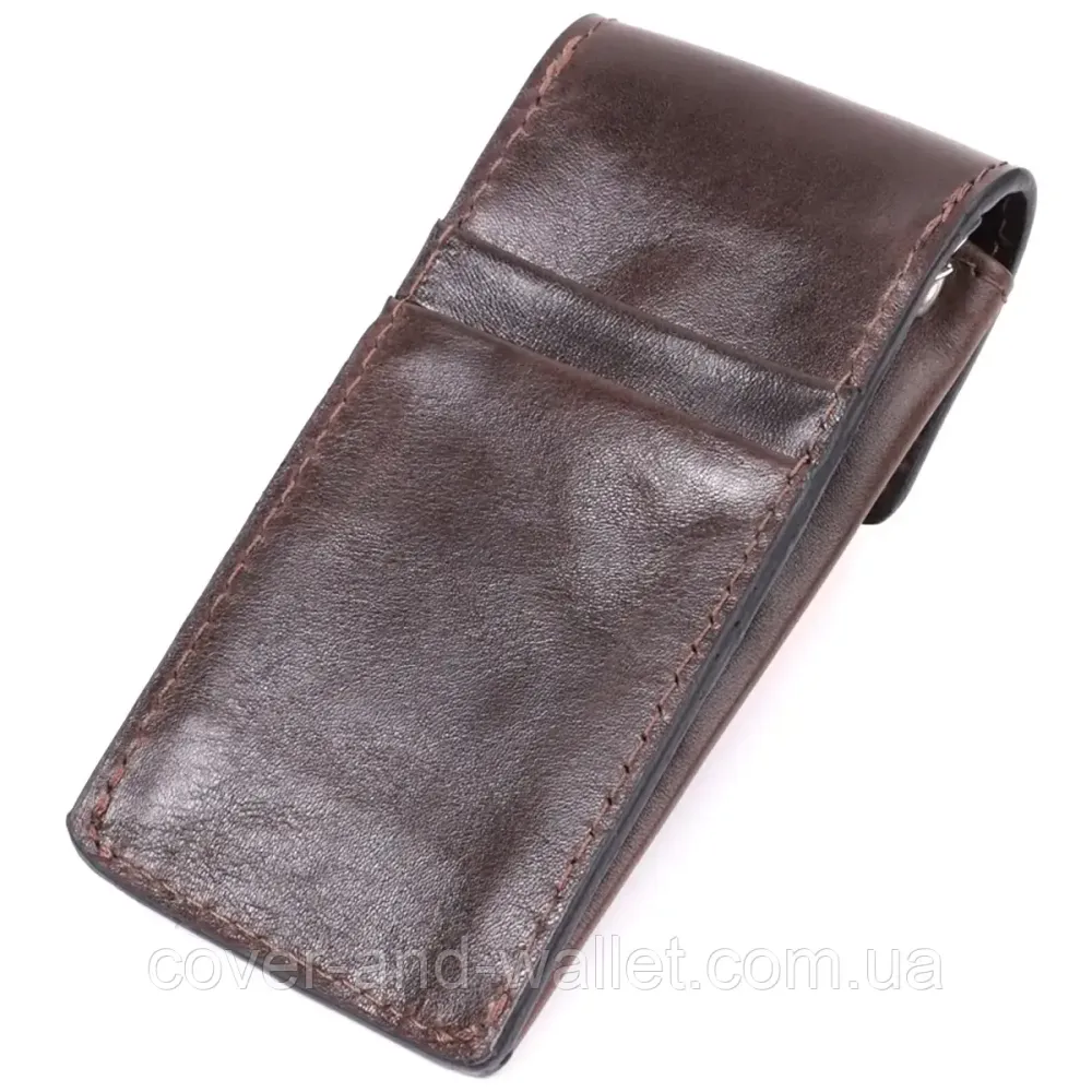 Стильная кожаная ключница коричневого цвета ручной роботы Grande Pelle Киев - изображение 2