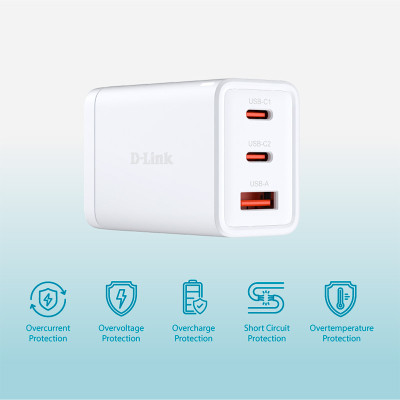 Зарядний пристрій D-Link 2xUSB-C + 1xUSB-A 65W GaN white (DCP-651) Вінниця - фото 8