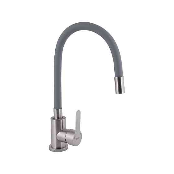 Смеситель для кухни Brinex Pure 015F3 с гибким изливом   Nickel/Grey BRIPUR015F3NKG Киев
