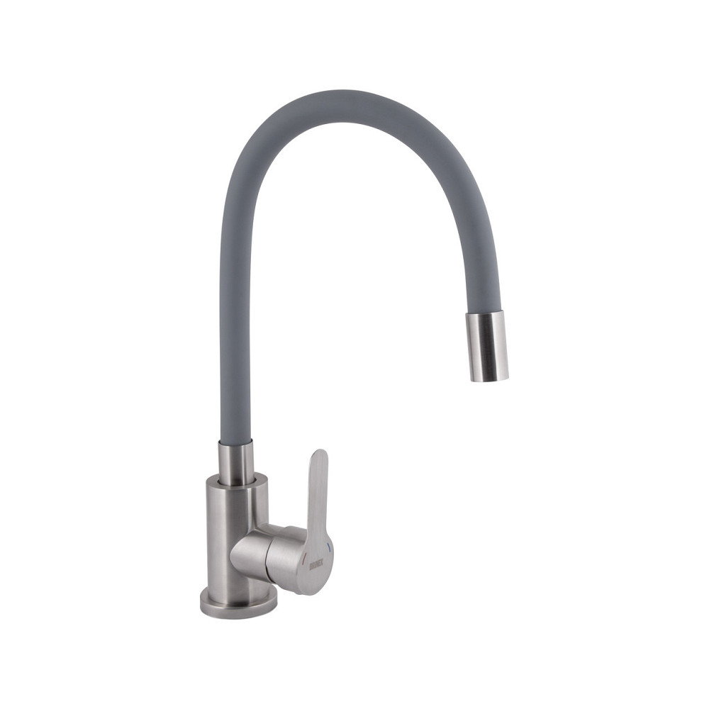 Смеситель для кухни Brinex Pure 015F3 с гибким изливом   Nickel/Grey BRIPUR015F3NKG Киев - изображение 1