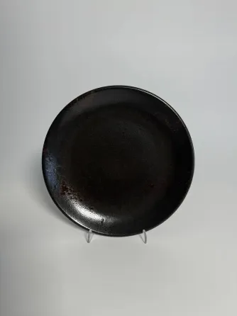 Керамическая тарелка с темным фактурным узором 21 см Коломия